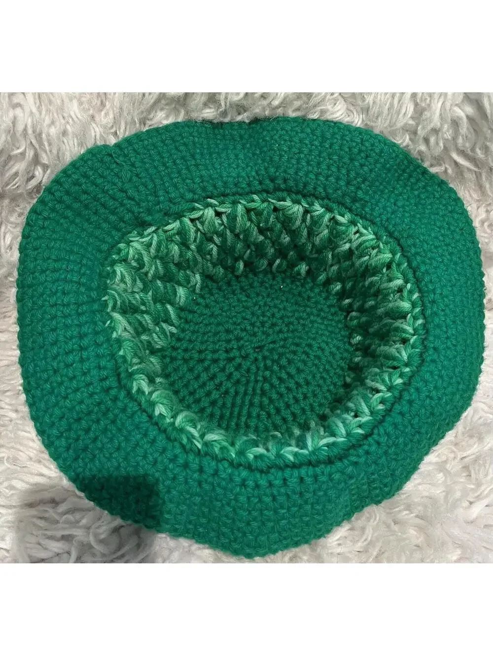 Handmade Crocheted Marled Kelly Green Bucket Hat St. Patty’s Patrick's Festival